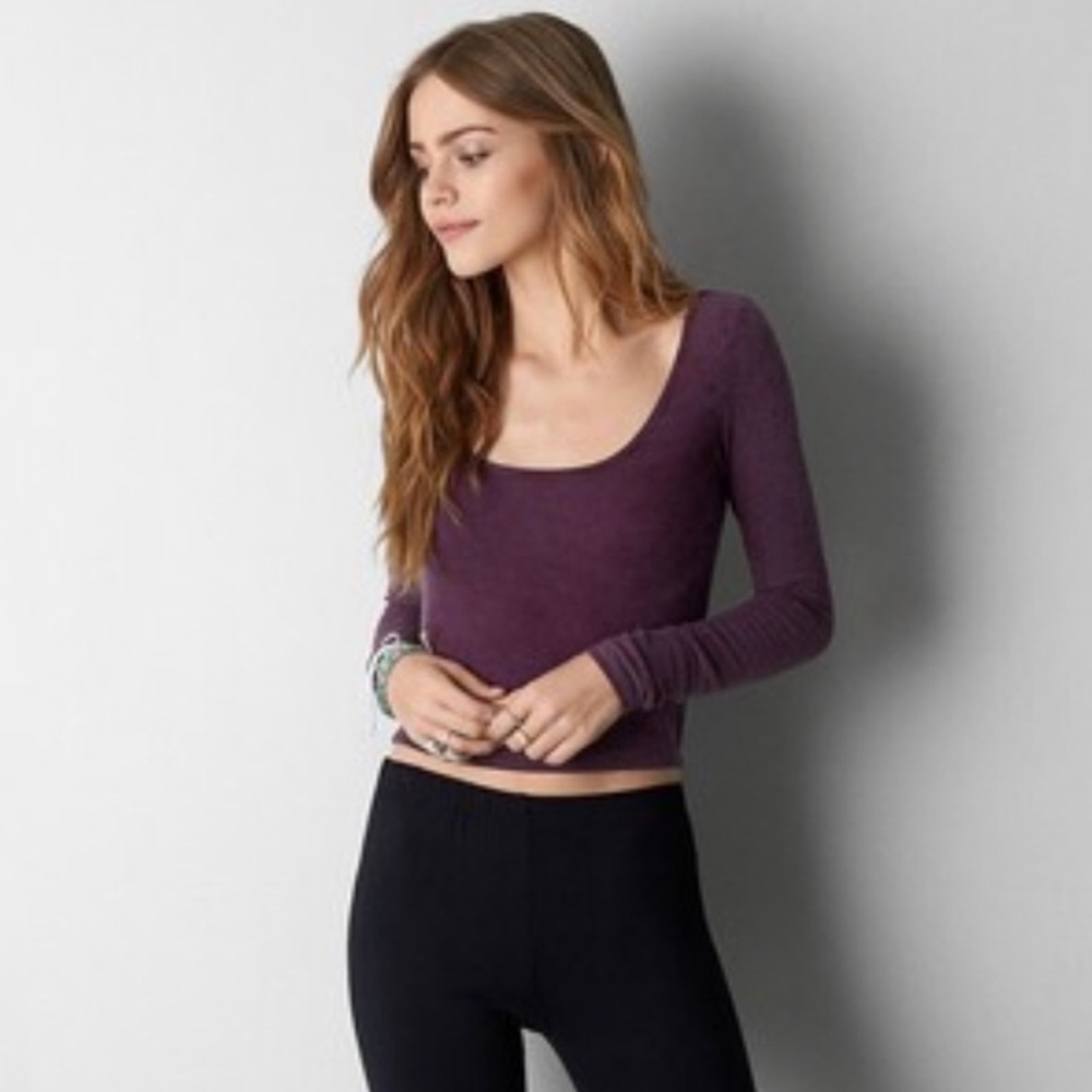 AEO Ribbed Ballet Crop Top